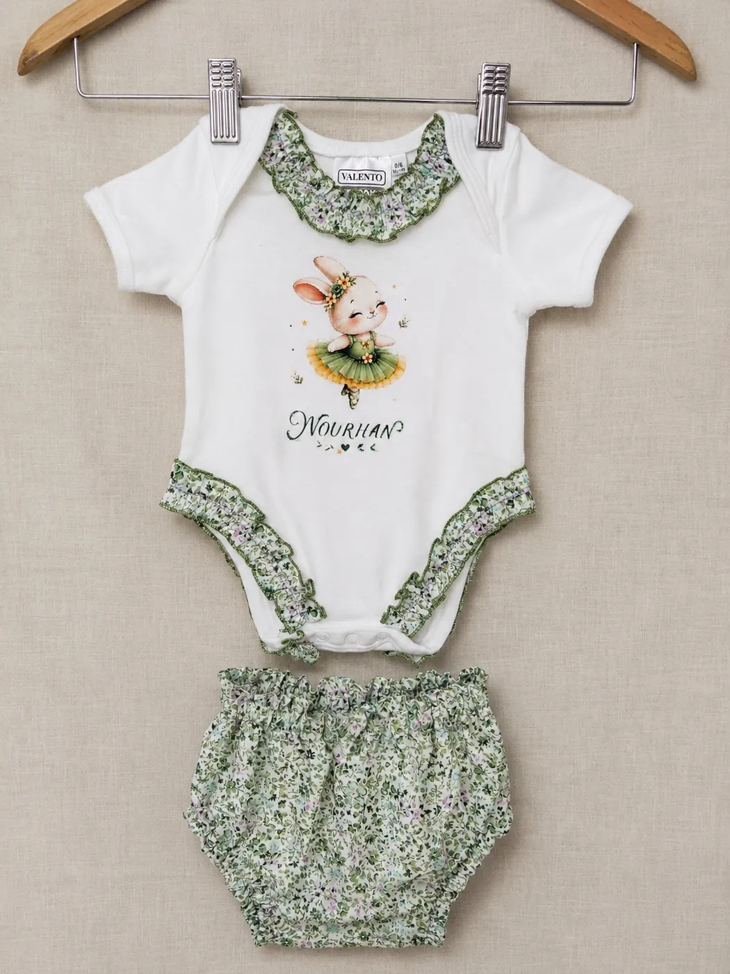 Conjunto bebé personalizado verde